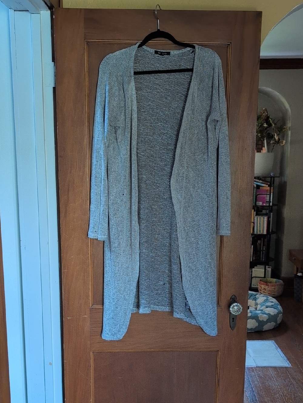 Relativity Heather Gray Open-Front Long Cardigan